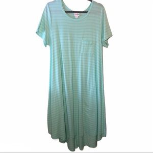Turquoise LulaRoe Carly Dress with Hi-low hemline